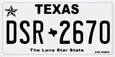 TX license plate DSR2670
