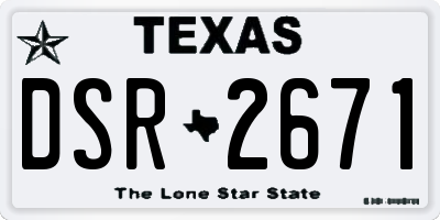 TX license plate DSR2671