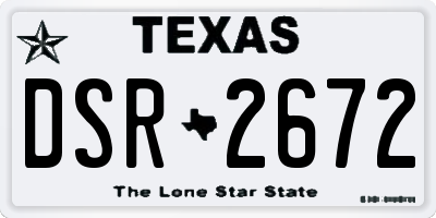 TX license plate DSR2672