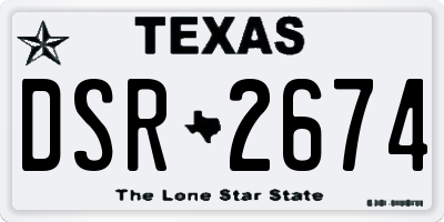 TX license plate DSR2674