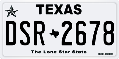 TX license plate DSR2678