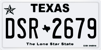TX license plate DSR2679