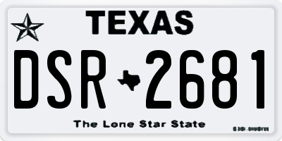 TX license plate DSR2681