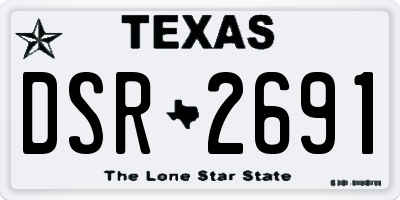 TX license plate DSR2691