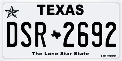 TX license plate DSR2692