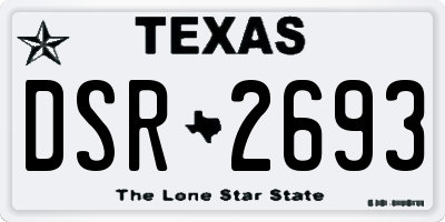 TX license plate DSR2693