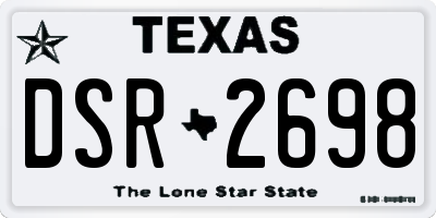 TX license plate DSR2698