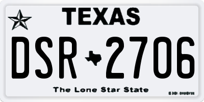TX license plate DSR2706