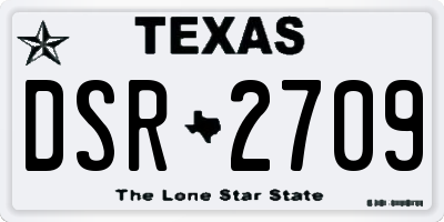 TX license plate DSR2709