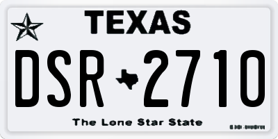 TX license plate DSR2710