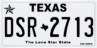 TX license plate DSR2713