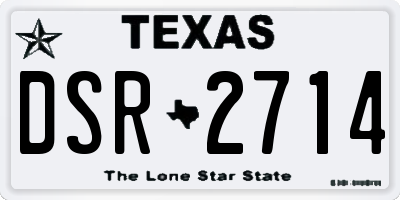 TX license plate DSR2714