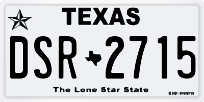 TX license plate DSR2715