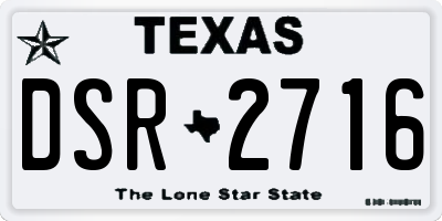 TX license plate DSR2716