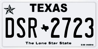 TX license plate DSR2723