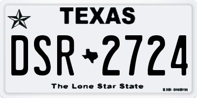 TX license plate DSR2724