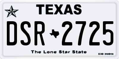 TX license plate DSR2725