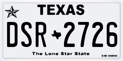 TX license plate DSR2726