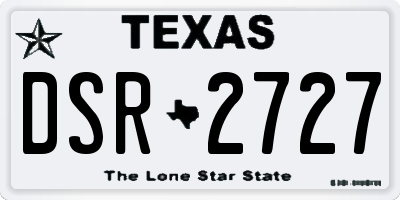 TX license plate DSR2727