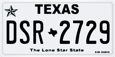TX license plate DSR2729