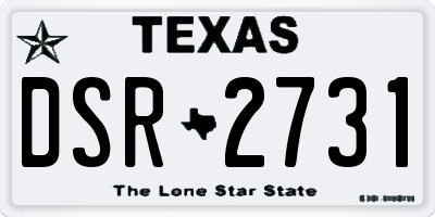 TX license plate DSR2731