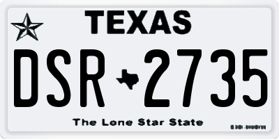 TX license plate DSR2735