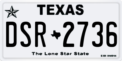 TX license plate DSR2736