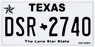 TX license plate DSR2740