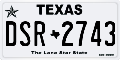 TX license plate DSR2743