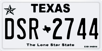 TX license plate DSR2744