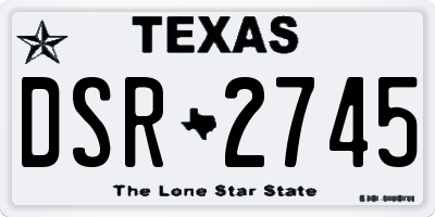 TX license plate DSR2745