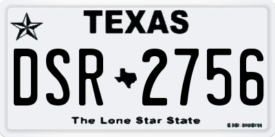 TX license plate DSR2756