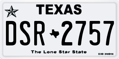 TX license plate DSR2757