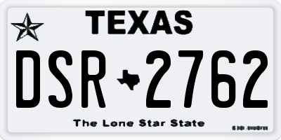 TX license plate DSR2762