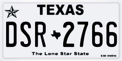 TX license plate DSR2766