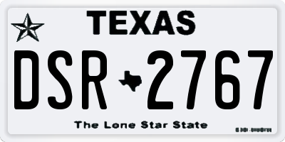 TX license plate DSR2767
