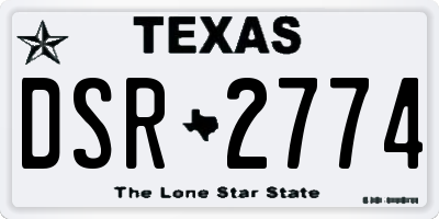 TX license plate DSR2774