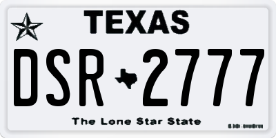TX license plate DSR2777