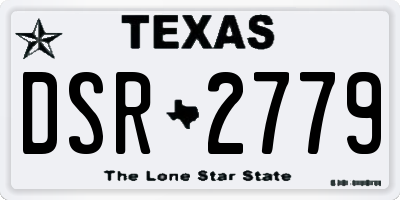 TX license plate DSR2779