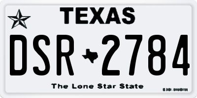 TX license plate DSR2784