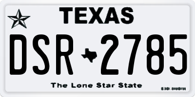 TX license plate DSR2785