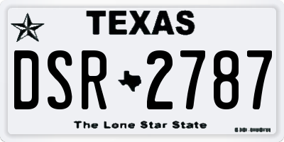 TX license plate DSR2787