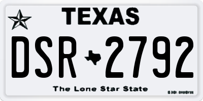 TX license plate DSR2792