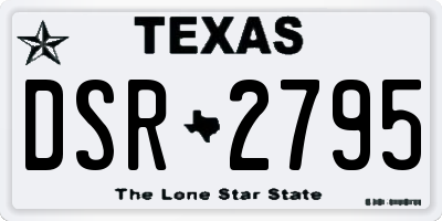 TX license plate DSR2795