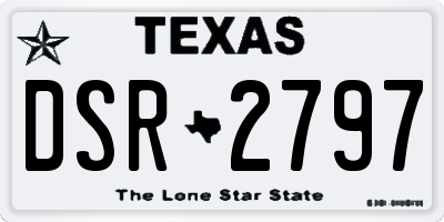 TX license plate DSR2797