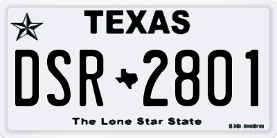 TX license plate DSR2801