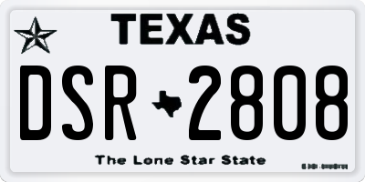 TX license plate DSR2808