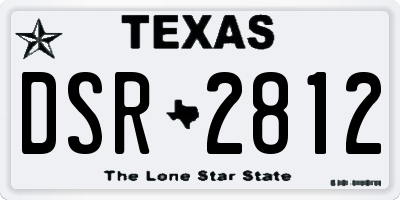 TX license plate DSR2812
