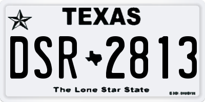 TX license plate DSR2813