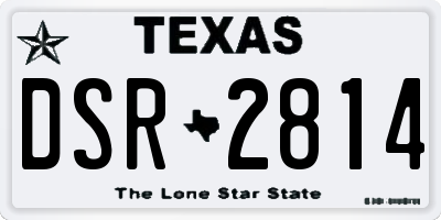 TX license plate DSR2814
